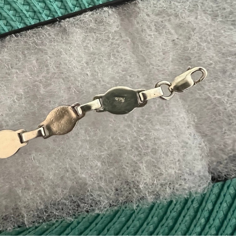 Sterling Silver .925 Blue Tiger Eye bracelet 7” - Picture 5 of 7